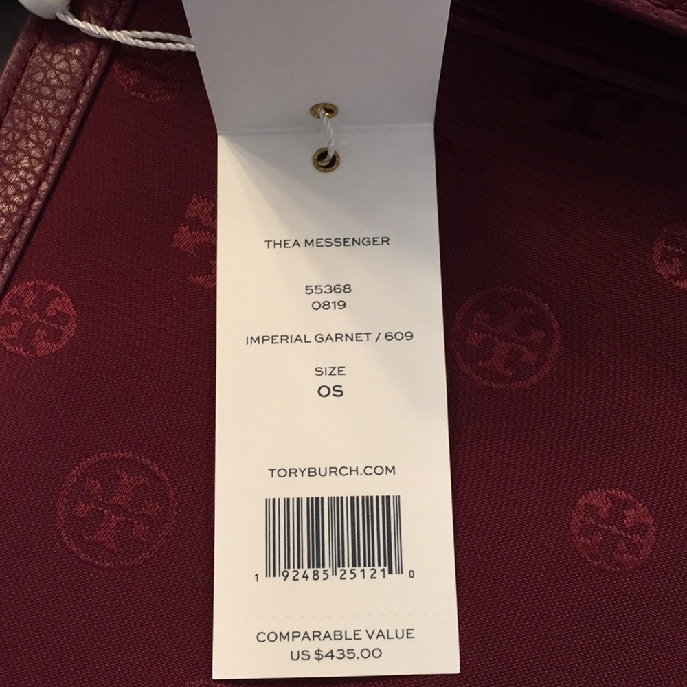 Tory Burch Thea Messenger Bag in Imperial Garnet - Picture 9 of 9
